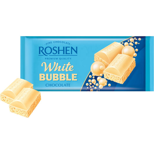 *Roshen White Chocolate With Bubbles 85G