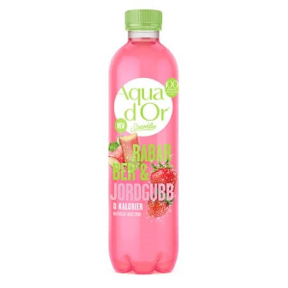 Aquador Sparkles Rabarber And Jordgubb 500ml Tjosken